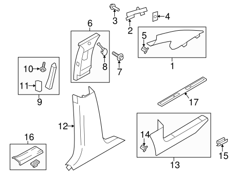 Body/Interior Trim - Pillars for 2013 Ford Edge #1