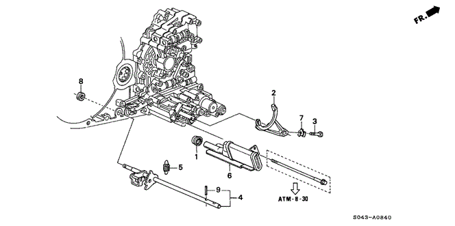 TRANSMISSION - AUTOMATIC/AT SHIFT SHAFT (A4RA) for 1996 Honda CIVIC SEDAN #1