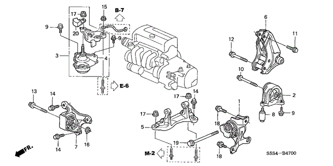 Body/Air Conditioning/Engine Mounts for 2003 Honda CIVIC HATCHBACK #1
