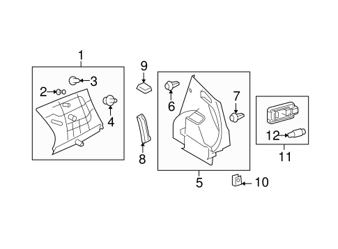 BODY/INTERIOR TRIM - QUARTER PANELS for 2012 Scion xD #1