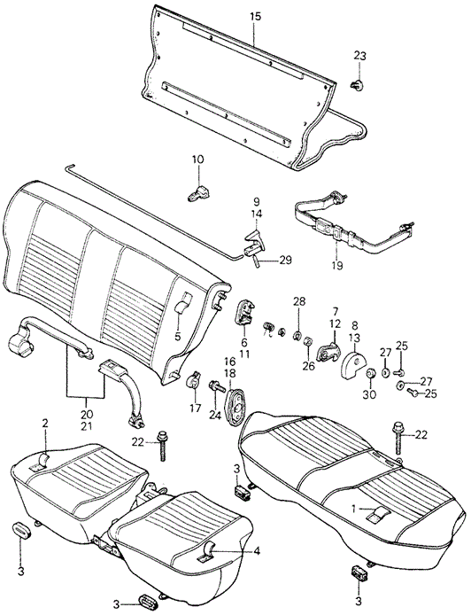 INTERIOR / BUMPER/REAR SEAT COMPONENTS - SEAT BELT (1) for 1981 Honda CIVIC HATCHBACK #1