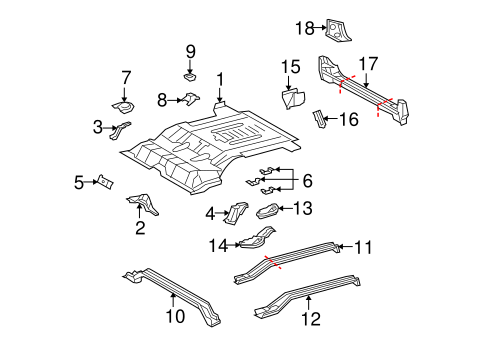 BODY/REAR FLOOR & RAILS for 2014 Toyota FJ Cruiser #1