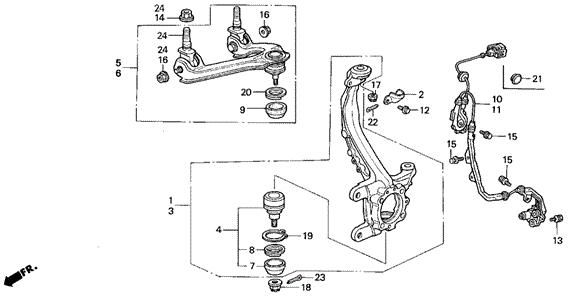 CHASSIS/KNUCKLE for 1991 Honda ACCORD COUPE #1