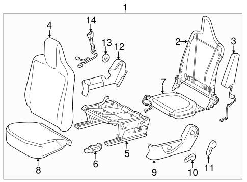 BODY/DRIVER SEAT COMPONENTS for 2012 Scion iQ #1