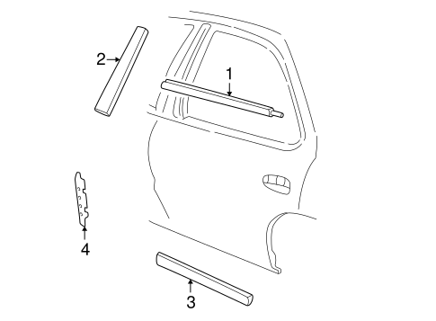 Sunfire EXTERIOR TRIM - REAR DOOR