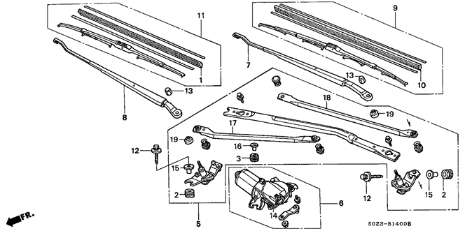 ELECTRICAL / EXHAUST / HEATER / FUEL/FRONT WINDSHIELD WIPER (1) for 2000 Honda CIVIC COUPE #1