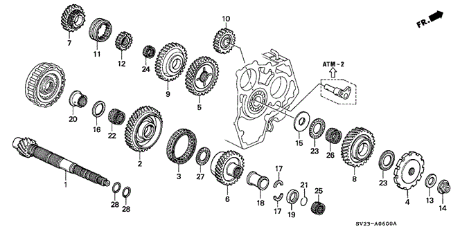 TRANSMISSION - AUTOMATIC/AT COUNTERSHAFT for 1996 Honda ACCORD COUPE #1
