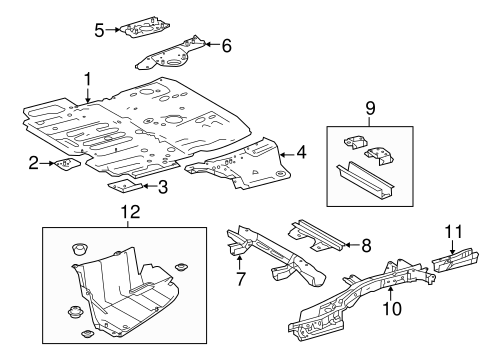 Body/Rear Floor & Rails for 2016 Toyota Highlander #1