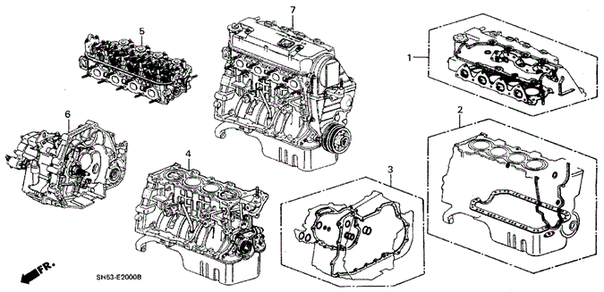 ENGINE/GASKET KIT - ENGINE ASSY. - TRANSMISSION ASSY. for 1990 Honda CIVIC 5-DOOR #1