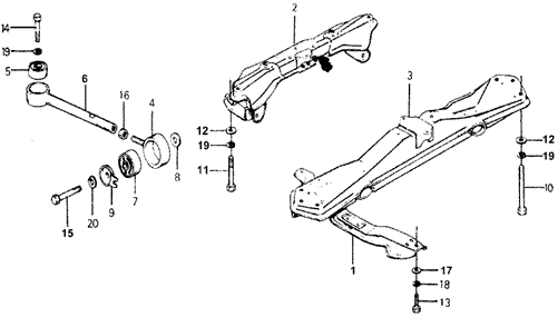 BODY / AIR CONDITIONING/TORQUE ROD - FRONT BEAM for 1978 Honda ACCORD HATCHBACK #1