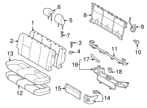 BODY/REAR SEAT COMPONENTS for 2013 Toyota Prius C #2