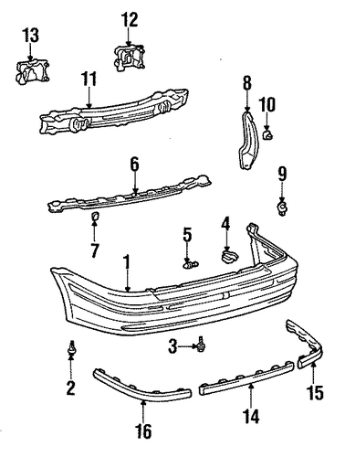 BODY/BUMPER & COMPONENTS - REAR for 1998 Toyota Tercel #1