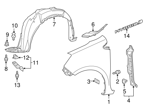BODY/EXTERIOR TRIM - FENDER for 2014 Toyota Prius C #1