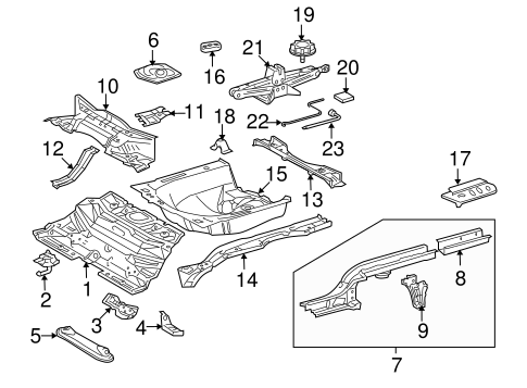 BODY/REAR FLOOR & RAILS for 2008 Toyota Yaris #2