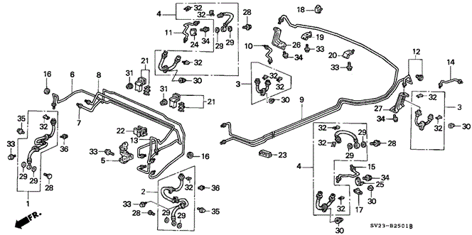 CHASSIS/BRAKE LINES (2) for 1997 Honda ACCORD COUPE #1