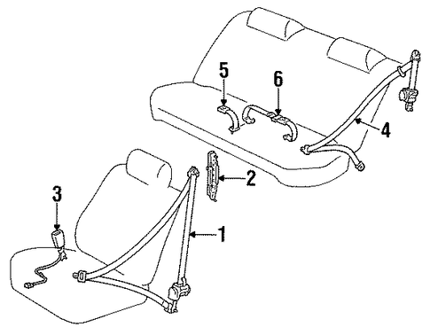 ELECTRICAL/REAR SEAT BELTS for 1996 Toyota Camry #1