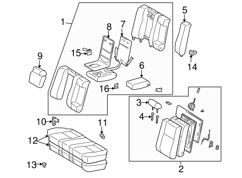 BODY/REAR SEAT COMPONENTS for 1997 Toyota Camry #2