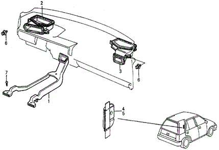 Heater Duct for 1984 Honda Wagovan #0