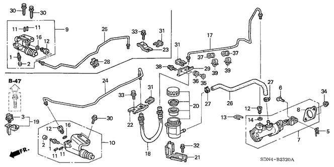 Chassis/Clutch Master Cylinder for 2004 Honda ACCORD COUPE #1