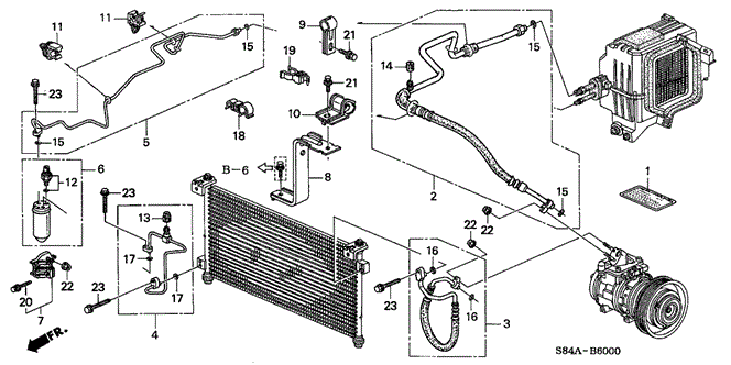BODY / AIR CONDITIONING/A/C HOSES - PIPES for 2002 Honda ACCORD SEDAN #1