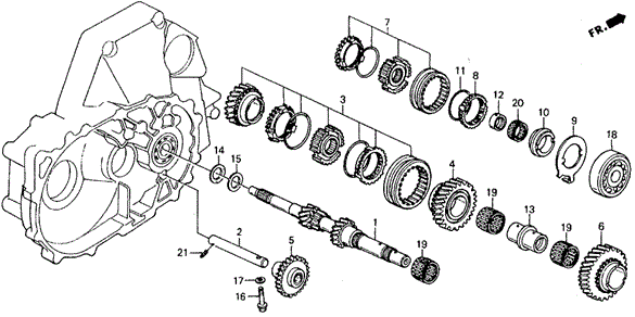 TRANSMISSION - MANUAL/MT MAINSHAFT for 1993 Honda ACCORD COUPE #1