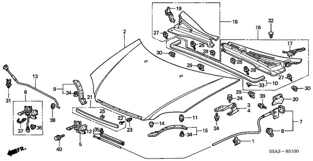 Body/Air Conditioning/Hood for 2003 Honda CIVIC SEDAN #1