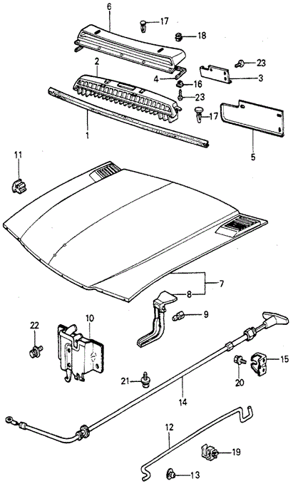 BODY / AIR CONDITIONING/HOOD for 1981 Honda ACCORD SEDAN #1