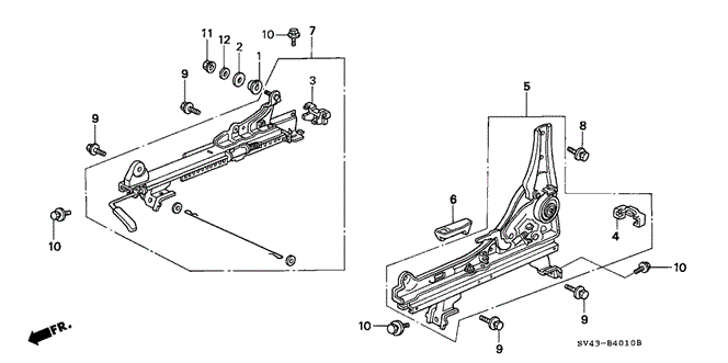 INTERIOR / BUMPER/FRONT SEAT COMPONENTS (L.) (MANUAL SEAT) for 1995 Honda ACCORD SEDAN #1