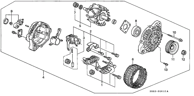 Engine/Alternator (Mitsubishi) (2) for 1993 Honda CIVIC COUPE #1