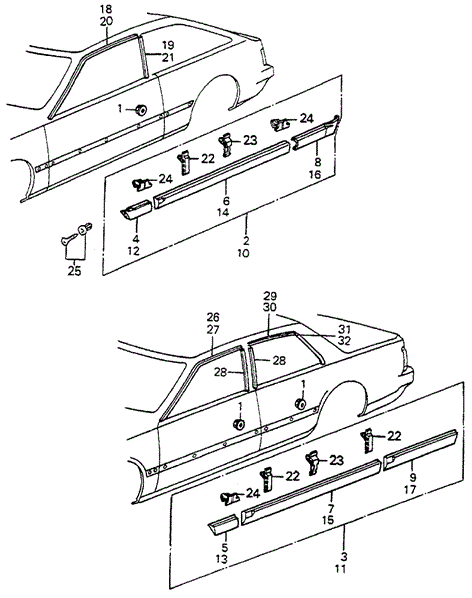 BODY / AIR CONDITIONING/SIDE PROTECTOR for 1984 Honda ACCORD HATCHBACK #1