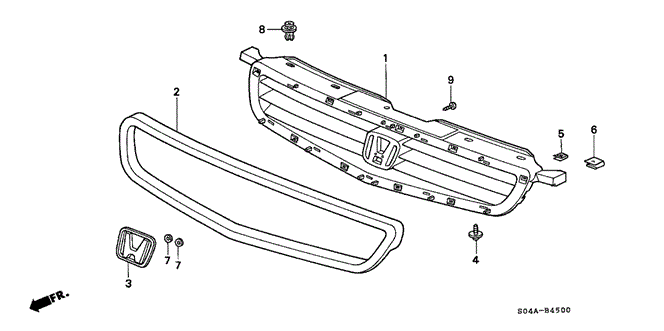 INTERIOR / BUMPER/FRONT GRILLE for 1999 Honda CIVIC SEDAN #1