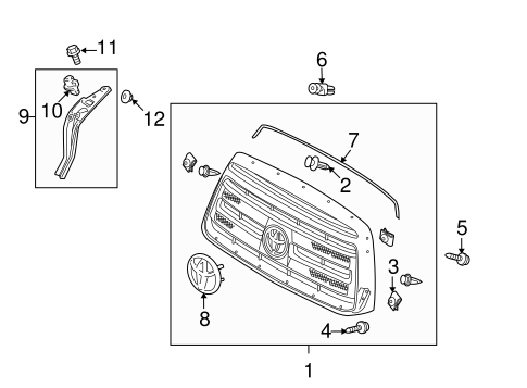 BODY/GRILLE & COMPONENTS for 2013 Toyota Tundra #1