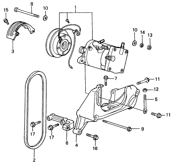 BODY / AIR CONDITIONING/A/C BRACKET - COMPRESSOR for 1982 Honda CIVIC SEDAN #1
