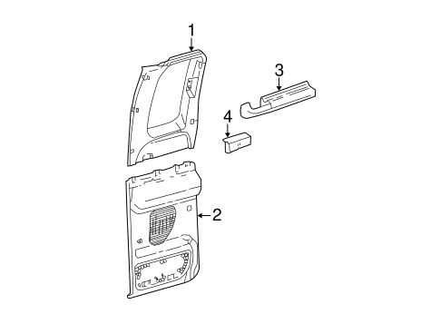 Body/Interior Trim - Rear Door for 2007 Ford F-250 Super Duty #1