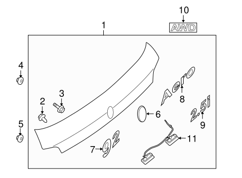 9-2X EXTERIOR TRIM - LIFT GATE