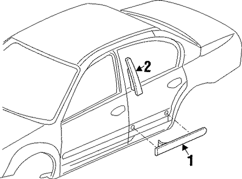 Cutlass Supreme EXTERIOR TRIM - REAR DOOR