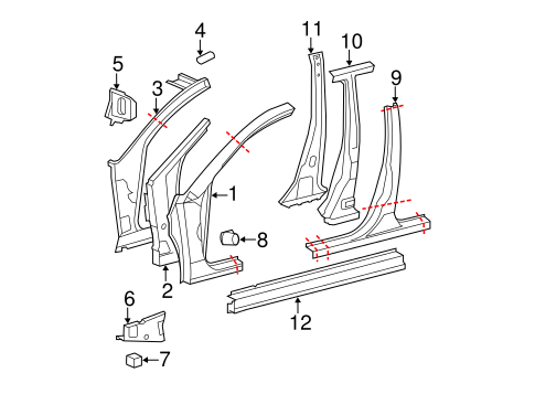 BODY/CENTER PILLAR & ROCKER for 2008 Toyota Avalon #1