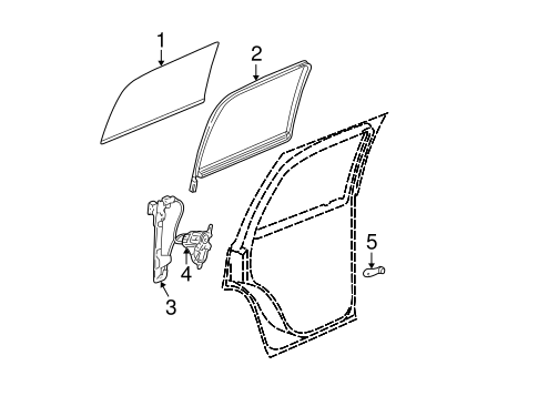 Silverado 2500 HD GLASS - REAR DOOR 2