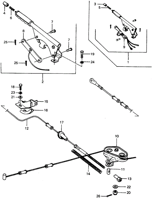 CHASSIS/PARKING BRAKE for 1973 Honda CIVIC 1200 COUPE #1