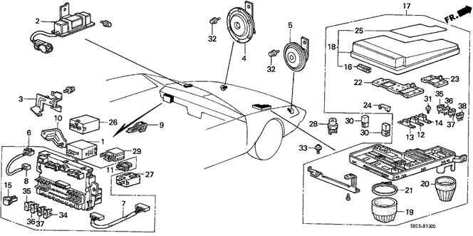 1987 Honda ACCORD SEDAN LX HORN ASSY. (LOW) - (38100SE3A01) 1987 Honda ACCORD SEDAN LX HORN ASSY. (LOW) - (38100SE3A01)