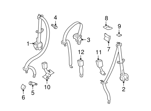 ELECTRICAL/SECOND ROW SEAT BELTS for 2012 Toyota 4Runner #1