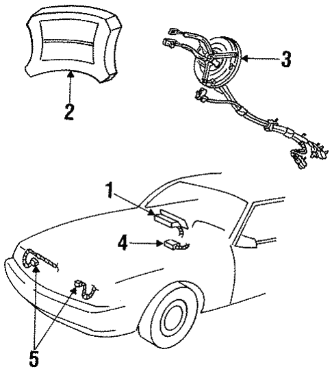 Electrical/Air Bag Components for 1996 Ford Mustang #1