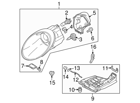911 HEADLAMP COMPONENTS 2