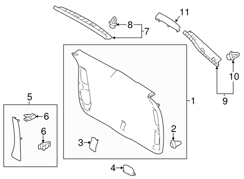 Interior Trim for 2016 Toyota Highlander #0