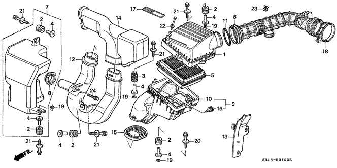1995 Honda CIVIC SEDAN LX ELEMENT ASSY., AIR CLEANER - (17220P07000) 1995 Honda CIVIC SEDAN LX ELEMENT ASSY., AIR CLEANER - (17220P07000)