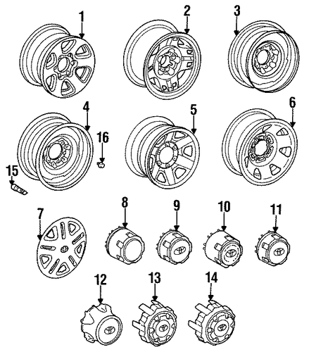FRONT SUSPENSION/WHEELS for 1997 Toyota T100 #1