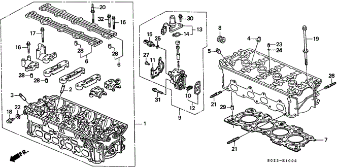 ENGINE/CYLINDER HEAD (DOHC VTEC) for 2000 Honda CIVIC COUPE #1