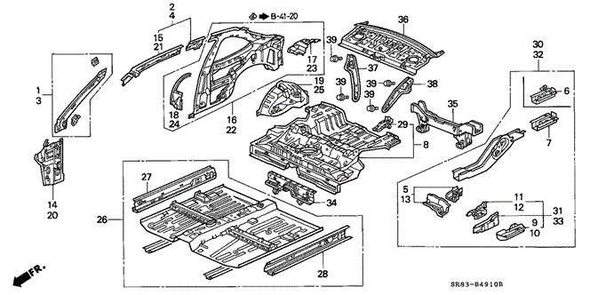 BODY / AIR CONDITIONING/BODY STRUCTURE (2) for 1993 Honda CIVIC COUPE #1
