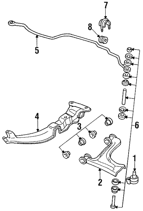 Stabilizer Bar & Components for 1990 Oldsmobile Cutlass Calais #0