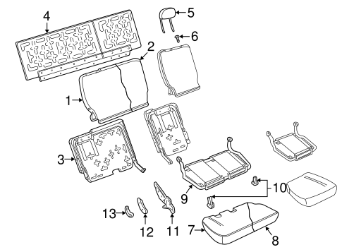 Body/Rear Seat Components for 2001 Ford Explorer Sport Trac #1